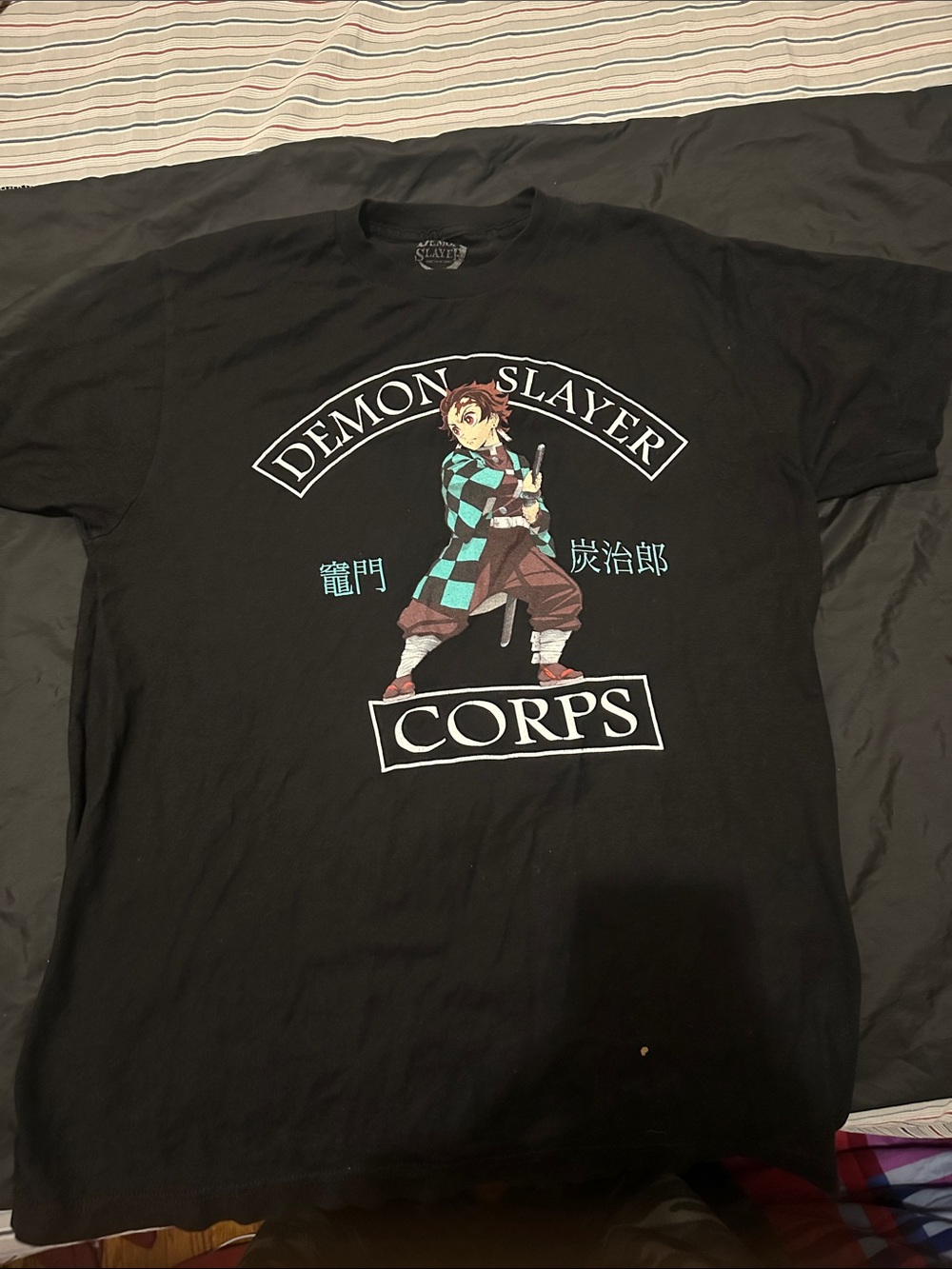 Demon Slayer Graphic Tee - Black Tanjiro Corps Design